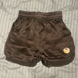 100% Silk playboy big bunny black Short shorts basketball mulberry booty